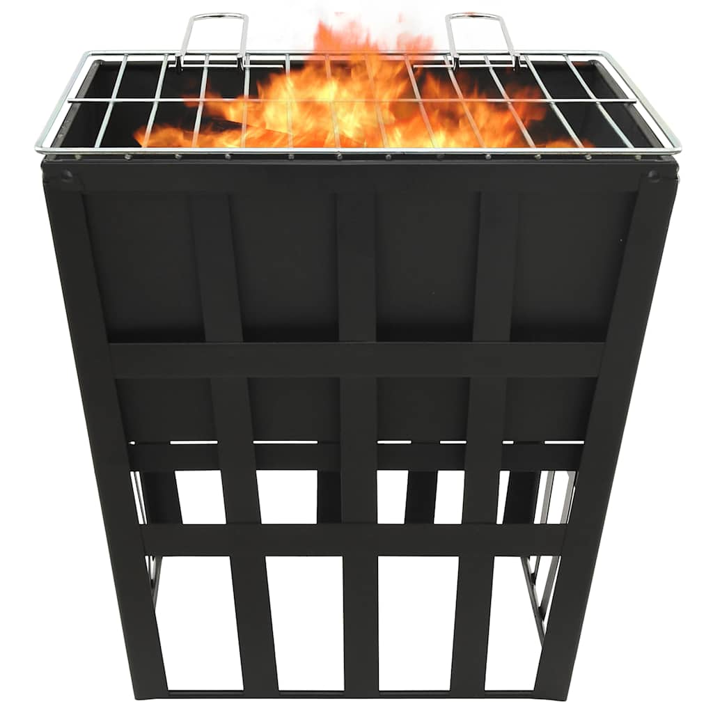 2-in-1 fire pit and grill 34x34x48 cm steel
