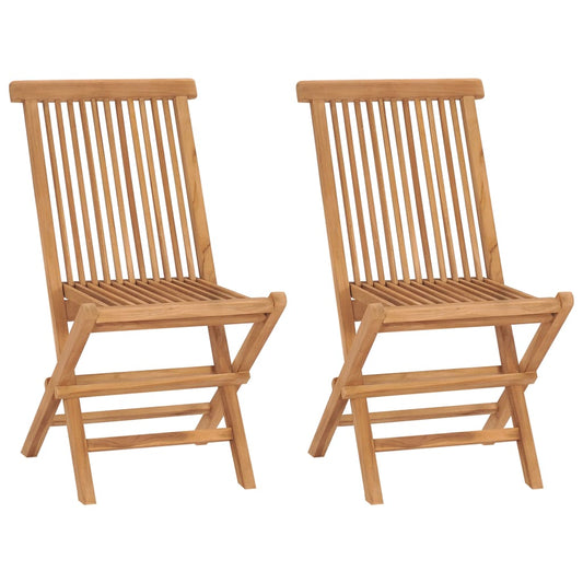 Folding chairs 2 pcs solid teak