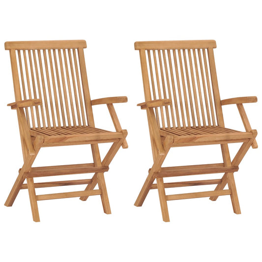 Folding chairs 2 pcs solid teak
