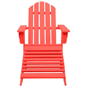 Adirondack garden chair with ottoman solid spruce red
