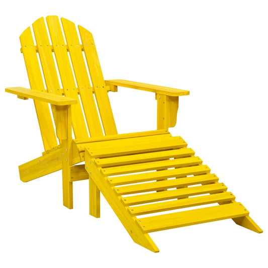 Adirondack garden chair with ottoman solid spruce yellow