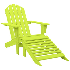 Adirondack garden chair with ottoman solid spruce green