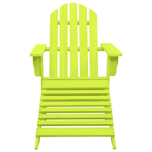 Adirondack garden chair with ottoman solid spruce green