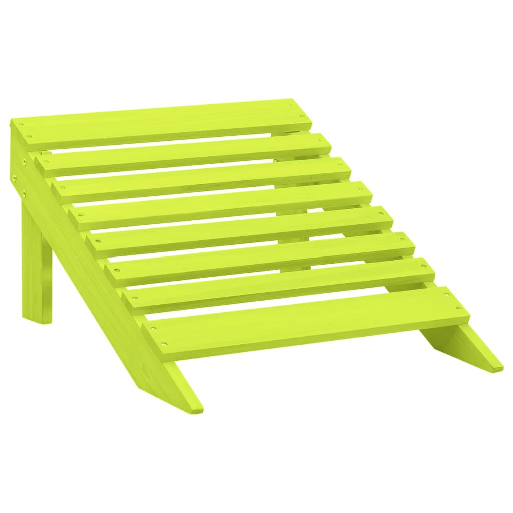 Adirondack garden chair with ottoman solid spruce green