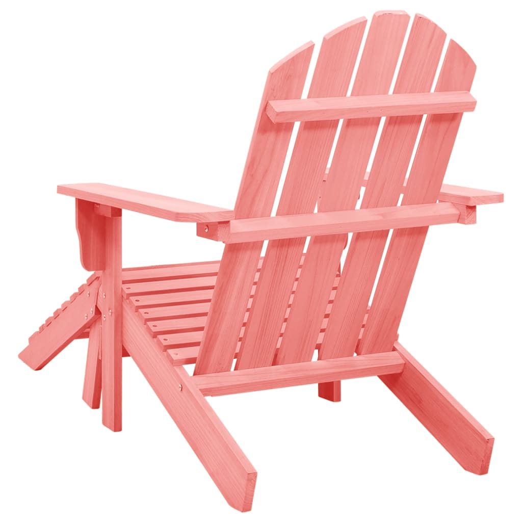 Adirondack garden chair with ottoman solid spruce pink