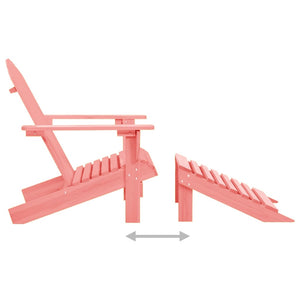 Adirondack garden chair with ottoman solid spruce pink