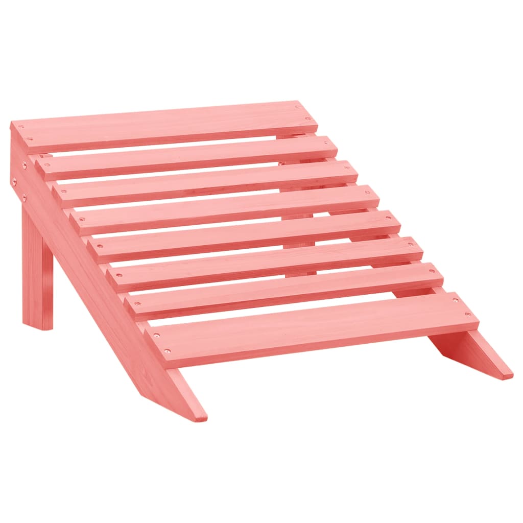 Adirondack garden chair with ottoman solid spruce pink