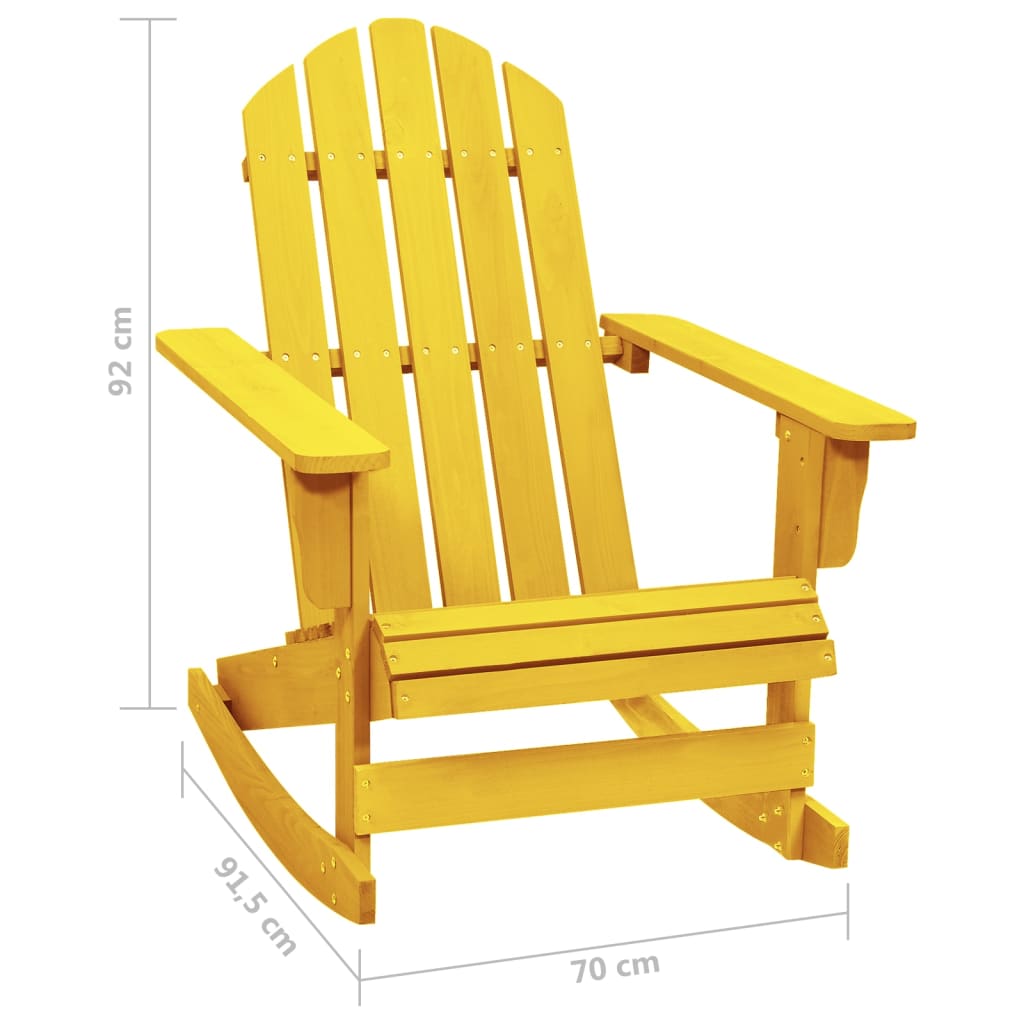 Adirondack rocking chair for garden solid spruce yellow