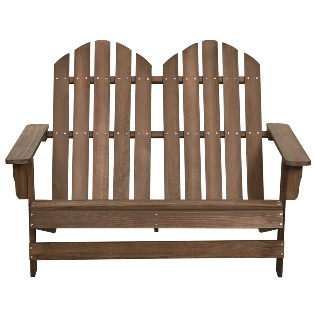 Adirondack garden chair 2-seater solid wood spruce brown