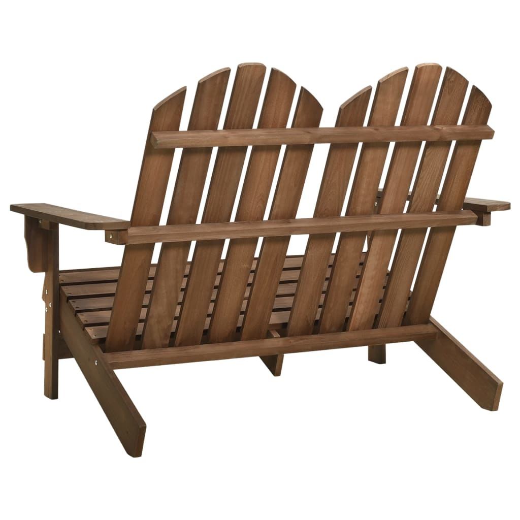 Adirondack garden chair 2-seater solid wood spruce brown