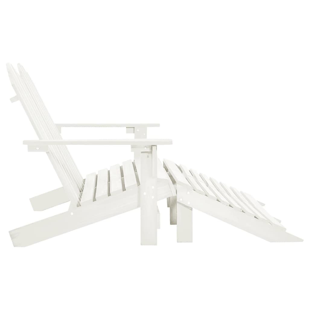 Adirondack garden chair and ottoman 2-seater solid wood spruce white