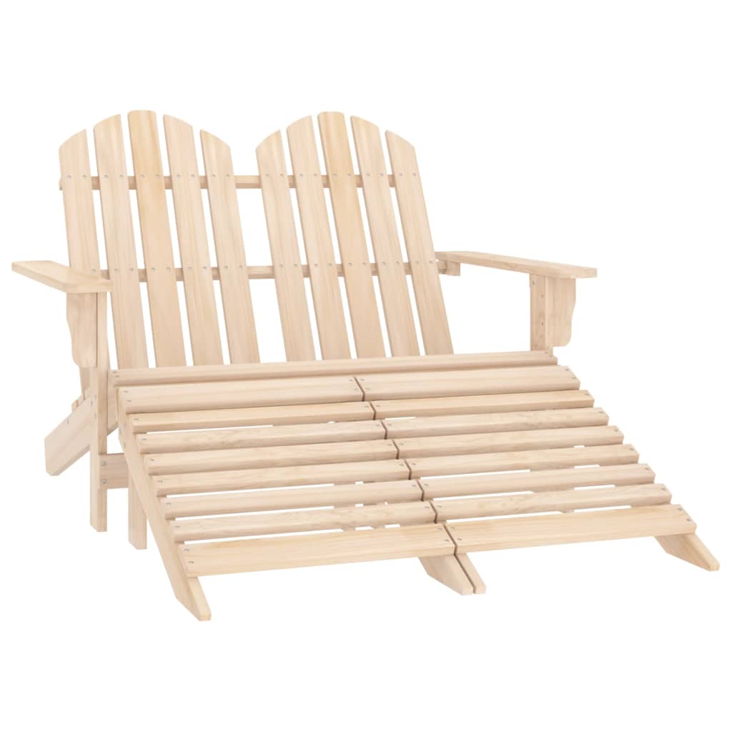 Adirondack garden chair and ottoman 2-seater solid wood spruce
