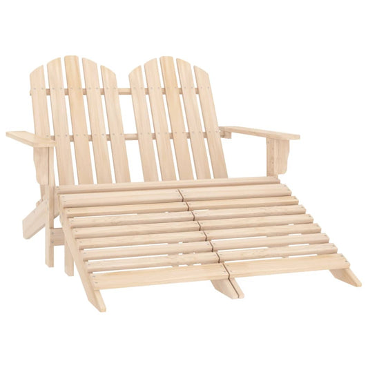 Adirondack garden chair and ottoman 2-seater solid wood spruce