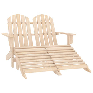 Adirondack garden chair and ottoman 2-seater solid wood spruce