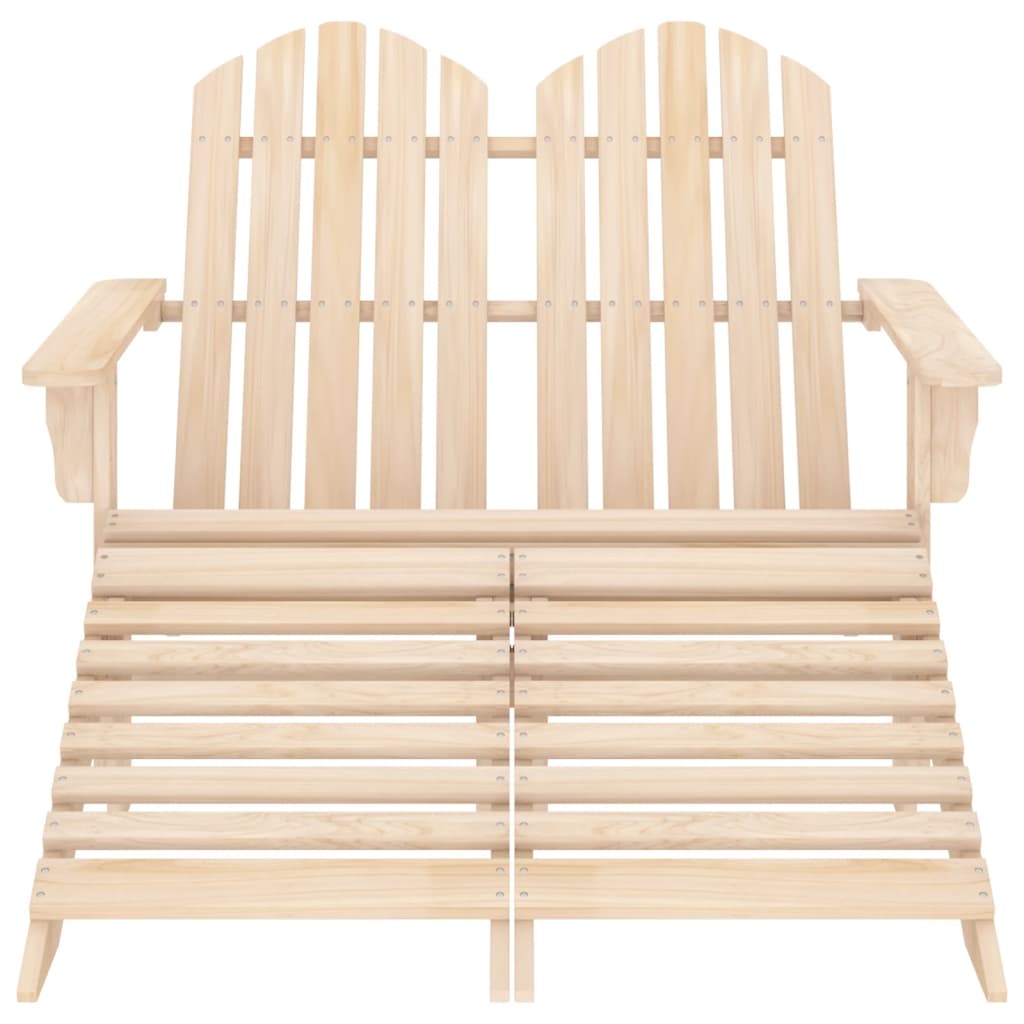 Adirondack garden chair and ottoman 2-seater solid wood spruce