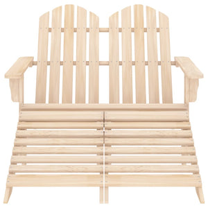 Adirondack garden chair and ottoman 2-seater solid wood spruce