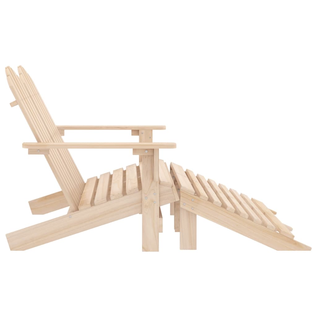 Adirondack garden chair and ottoman 2-seater solid wood spruce