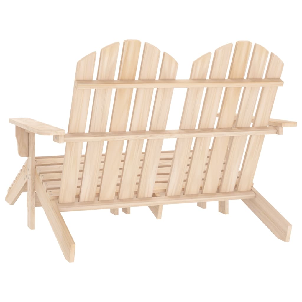 Adirondack garden chair and ottoman 2-seater solid wood spruce
