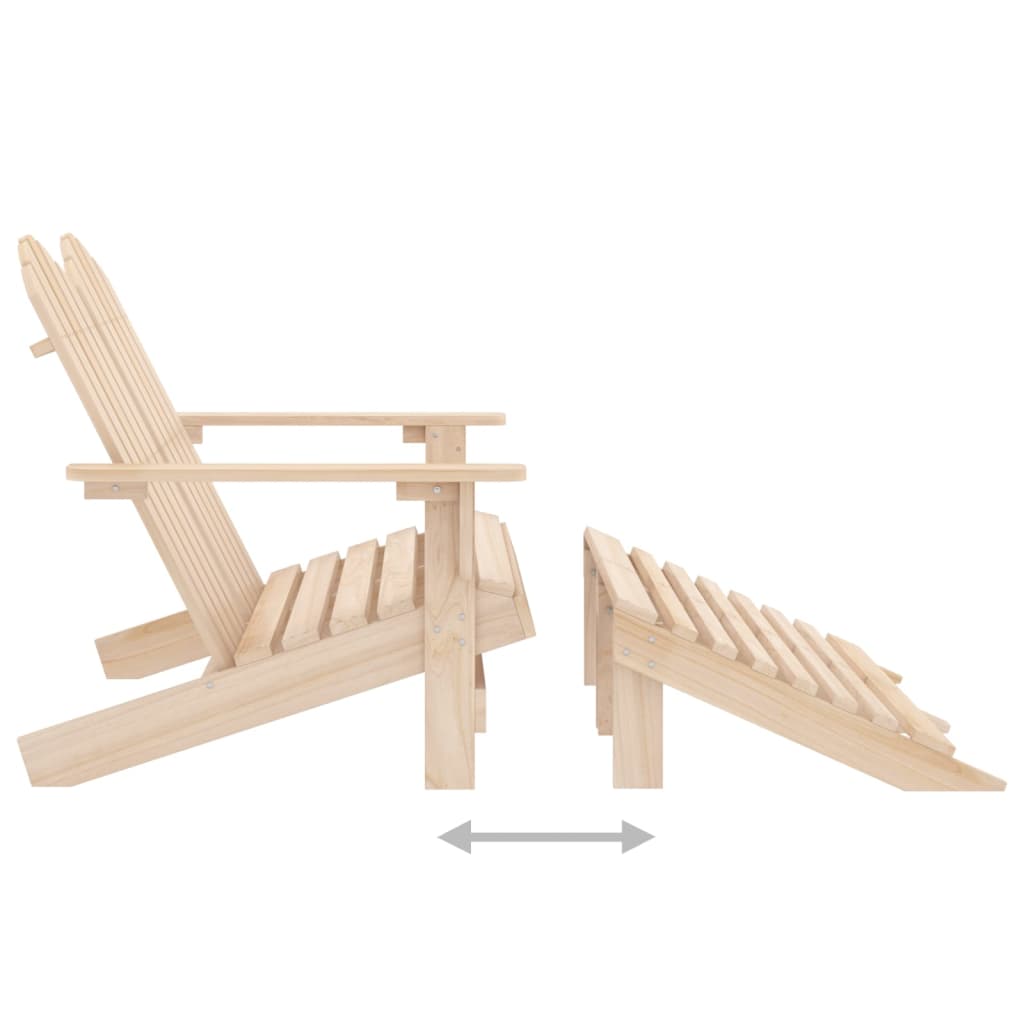 Adirondack garden chair and ottoman 2-seater solid wood spruce