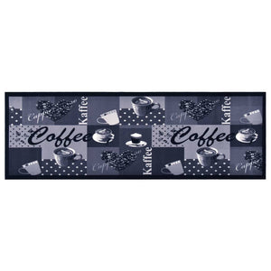 Washable kitchen rug coffee blue 60x180 cm