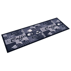 Washable kitchen rug coffee blue 60x180 cm