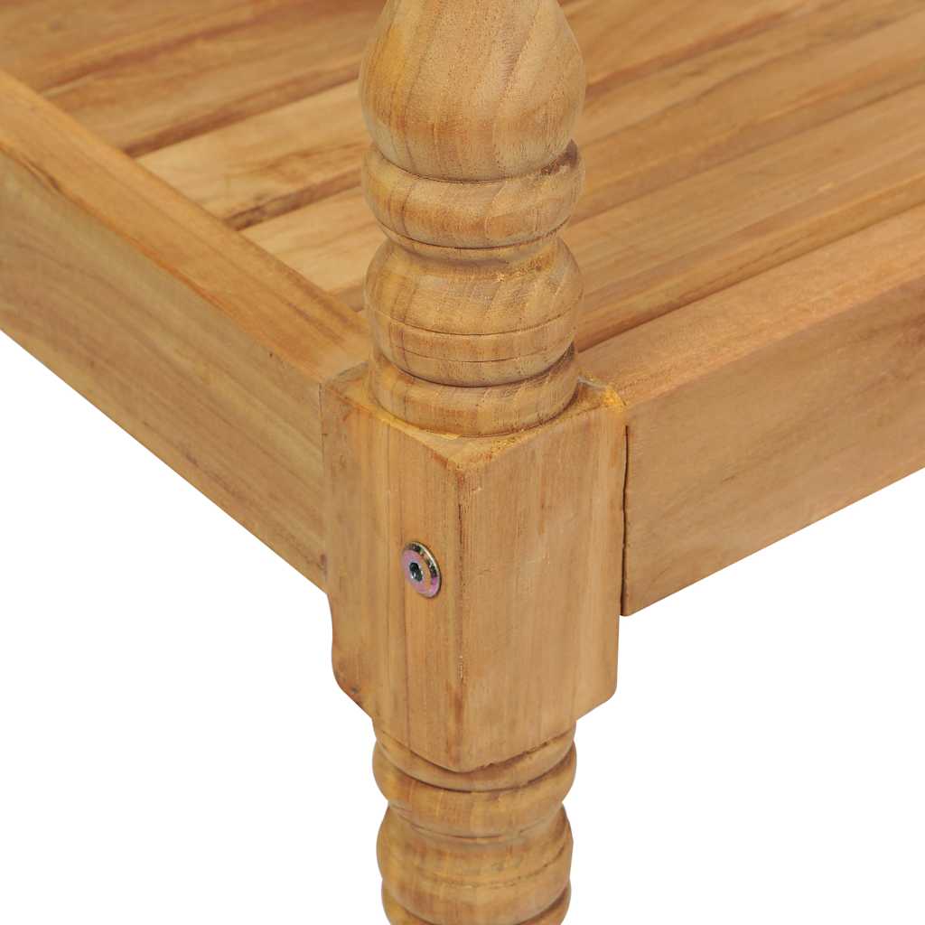 Batavia bench with red cushions 120 cm solid teak