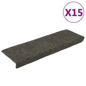 Stair mats 15 pcs needle punch 65x21x4 cm anthracite