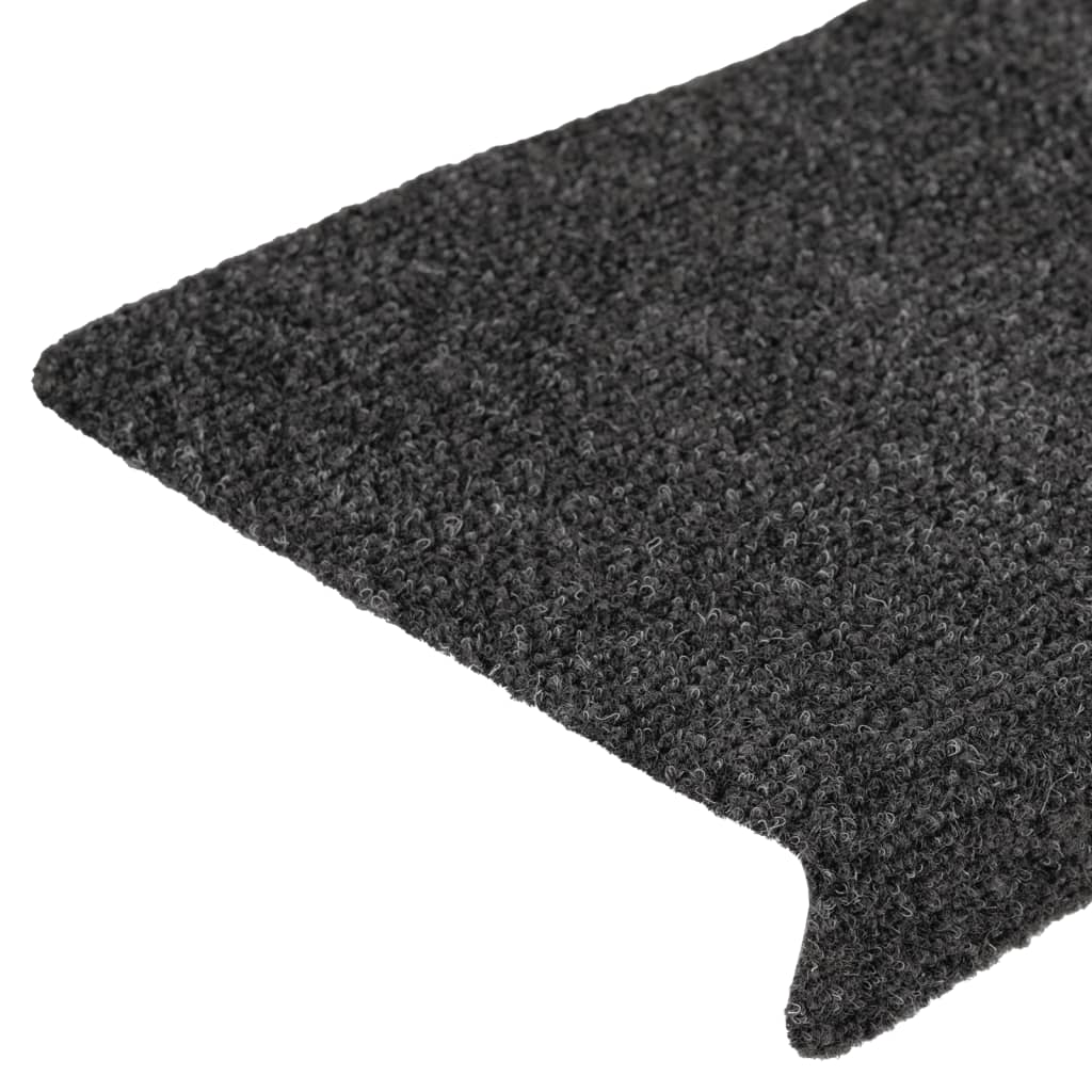 Stair mats 15 pcs needle punch 65x21x4 cm anthracite