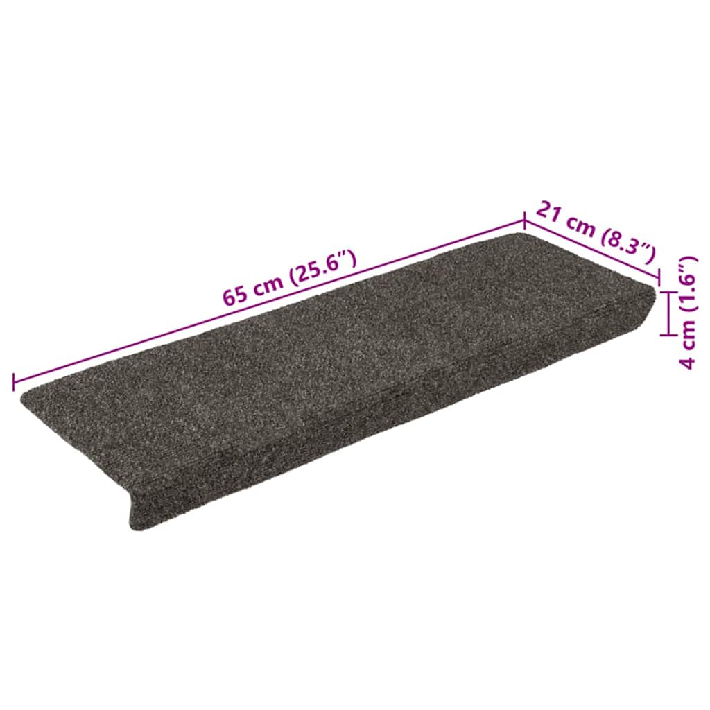 Stair mats 15 pcs needle punch 65x21x4 cm anthracite