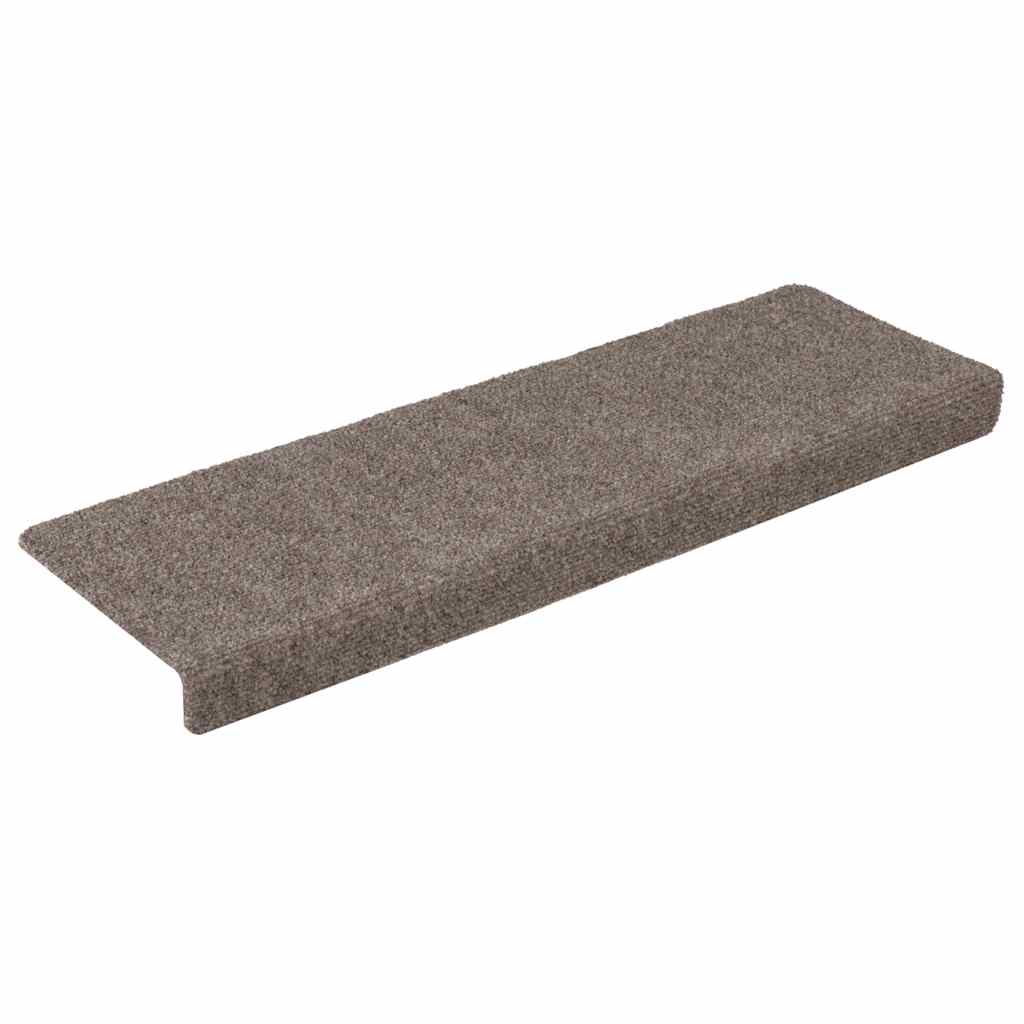 Stair mats 15 pcs needle punch 65x21x4 cm cream white