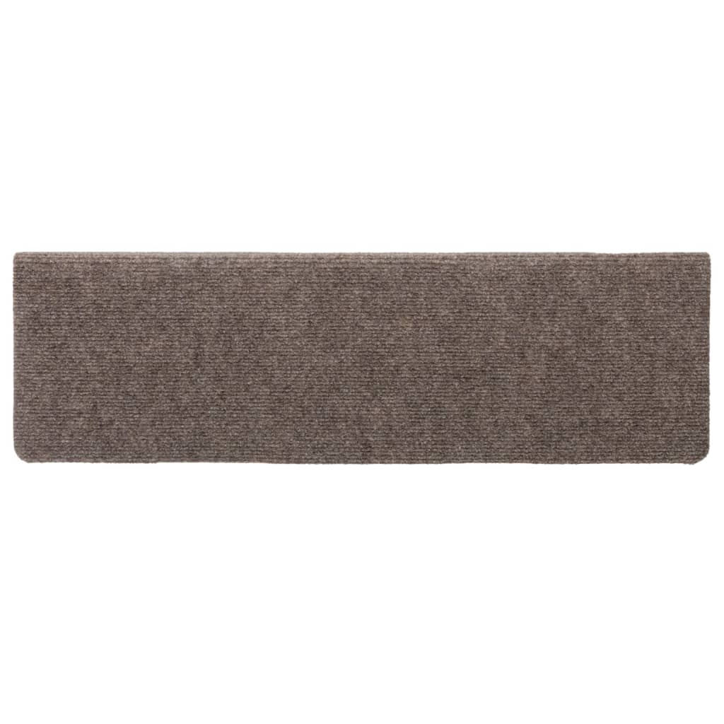Stair mats 15 pcs needle punch 65x21x4 cm cream white