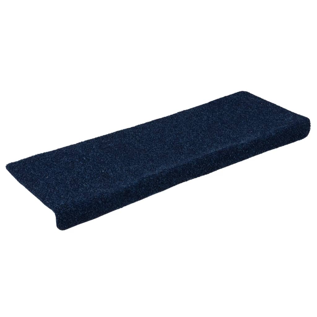 Stair mats 15 pcs needle stamp 65x21x4 cm blue