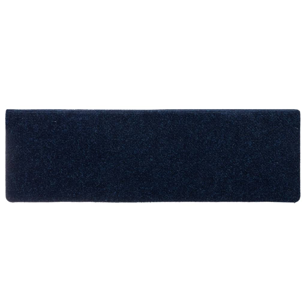 Stair mats 15 pcs needle stamp 65x21x4 cm blue