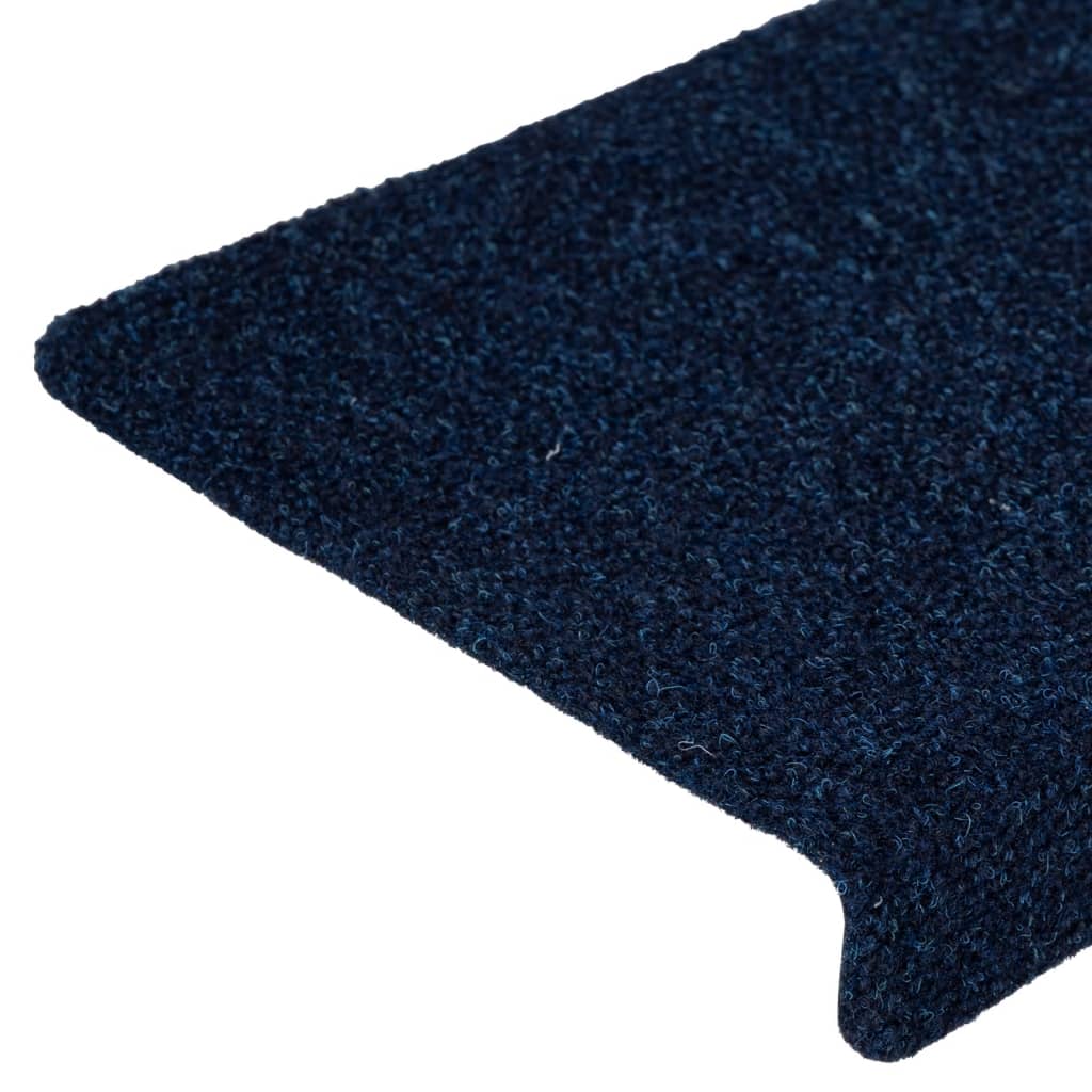 Stair mats 15 pcs needle stamp 65x21x4 cm blue