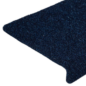 Stair mats 15 pcs needle stamp 65x21x4 cm blue
