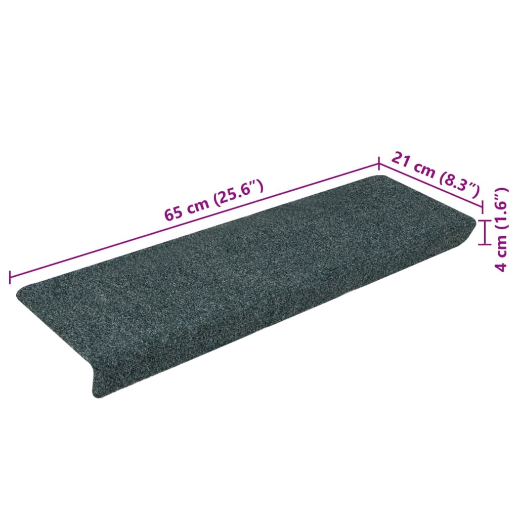 Stair mats 15 pcs needle punch 65x21x4 cm brown