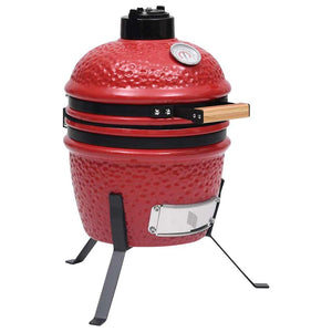 Charcoal grill with smoker Kamado ceramic 56 cm red