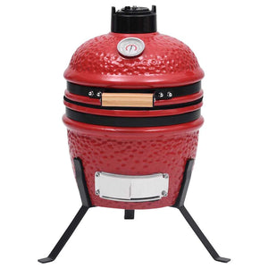 Charcoal grill with smoker Kamado ceramic 56 cm red