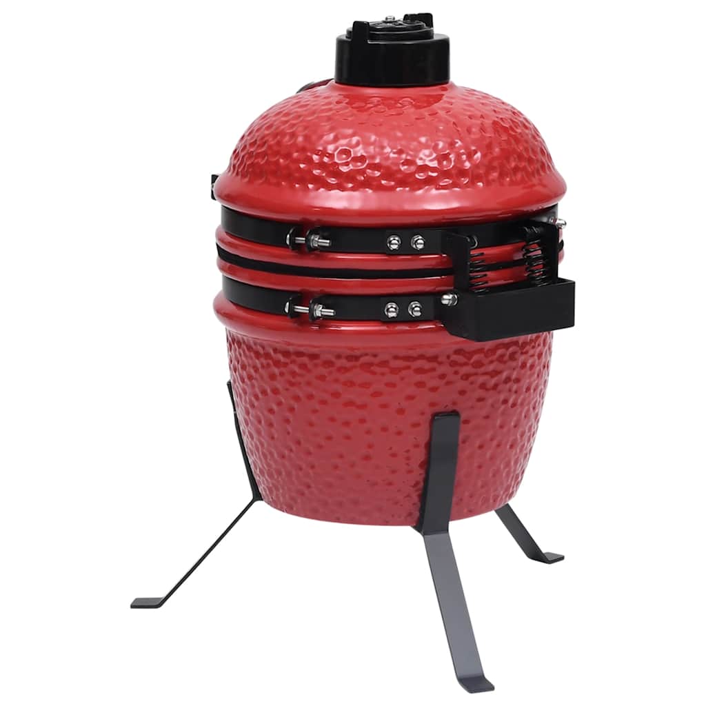 Charcoal grill with smoker Kamado ceramic 56 cm red