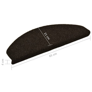 Self-adhesive stair mats 5 pieces dark brown 65x21x4cm needle punch