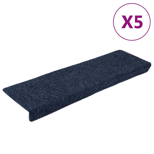 Stair mats 5 pcs needle punch 65x21x4 cm anthracite