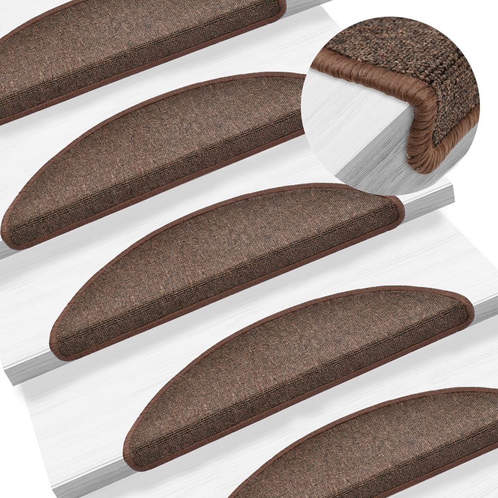 Stair mats 10 pcs 56x17x3 cm coffee brown