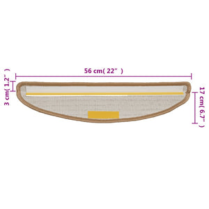 Stair mats 10 pcs 56x17x3 cm beige