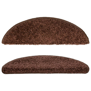 Stair mats 10 pcs 56x17x3 cm brown