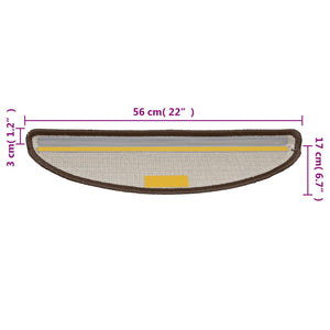 Stair mats 10 pcs 56x17x3 cm brown
