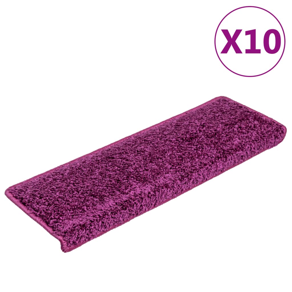 Stair mats 10 pcs 65x21x4 cm purple
