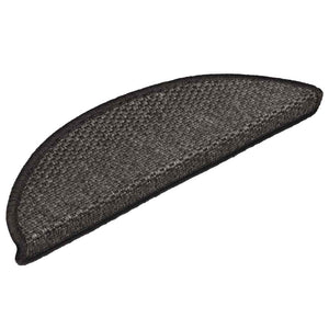 Self-adhesive stair mats sisal 15 pcs 56x17x3 cm anthracite