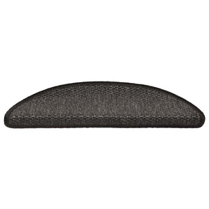 Self-adhesive stair mats sisal 15 pcs 56x17x3 cm anthracite