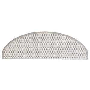 Self-adhesive stair mats sisal 15 pcs 65x21x4 cm platinum