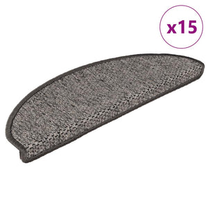 Self-adhesive stair mats sisal 15 pcs 65x21x4 cm brown beige